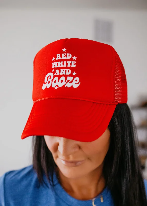 Red White and Booze Trucker Hat