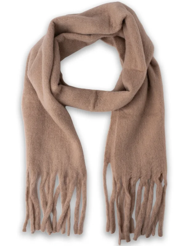 Mocha Tassel Winter Scarf- Taupe