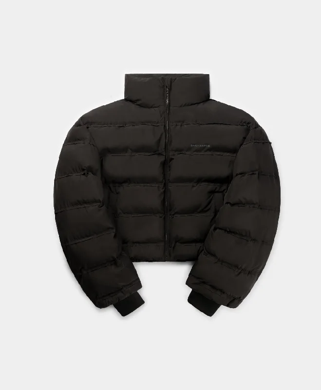 Black Relaxed Short Puffer