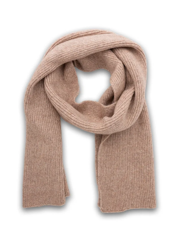 Mocha Classic Knitted Scarf- Beige