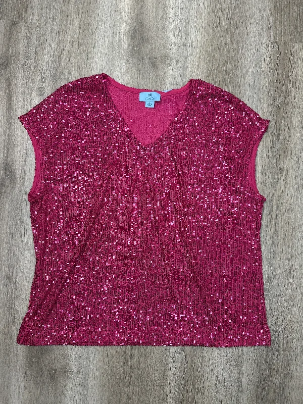 Top Sleeveless By Cece In Pink, Size: L