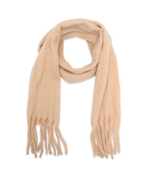 Mocha Tassel Winter Scarf - Melon