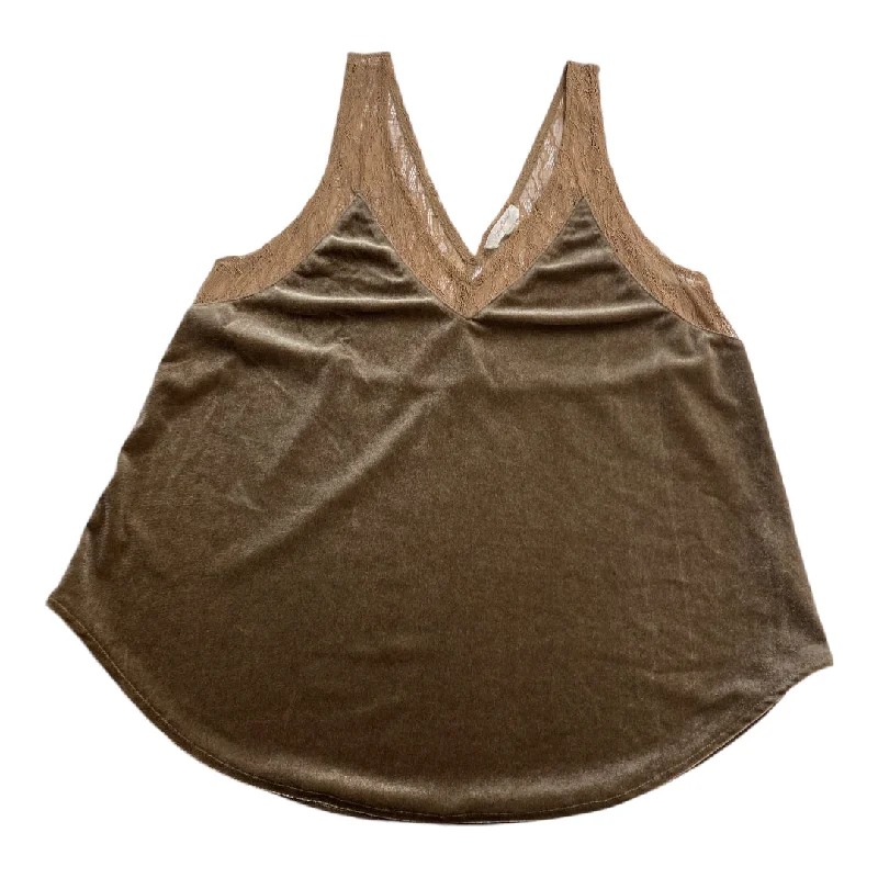 Top Sleeveless By Mystree In Brown, Size: S