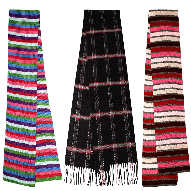 Unisex Wholesale Scarf in Assorted Colors And Styles - Bulk Case of 24