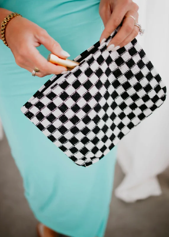 Checkered Cosmetic Clutch