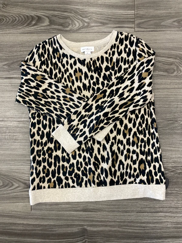 Sweatshirt Crewneck By Liz Claiborne In Animal Print, Size: L