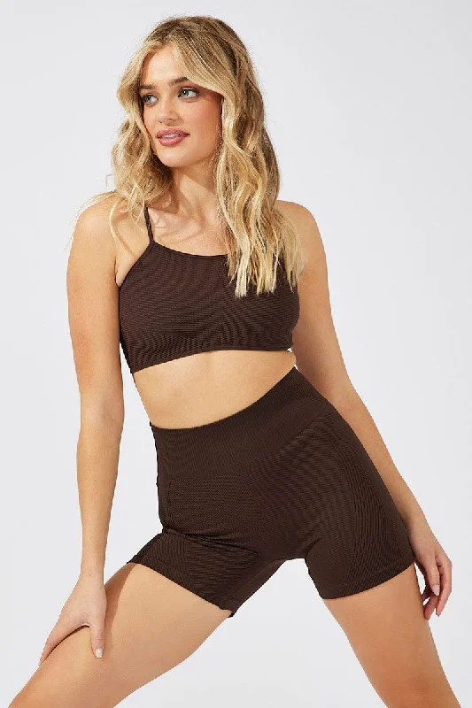 Brown Bike Shorts Seamless