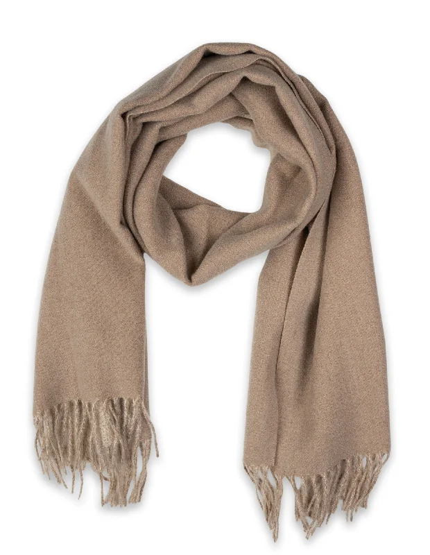 Mocha Two-tone Twill Scarf- Beige/Cream