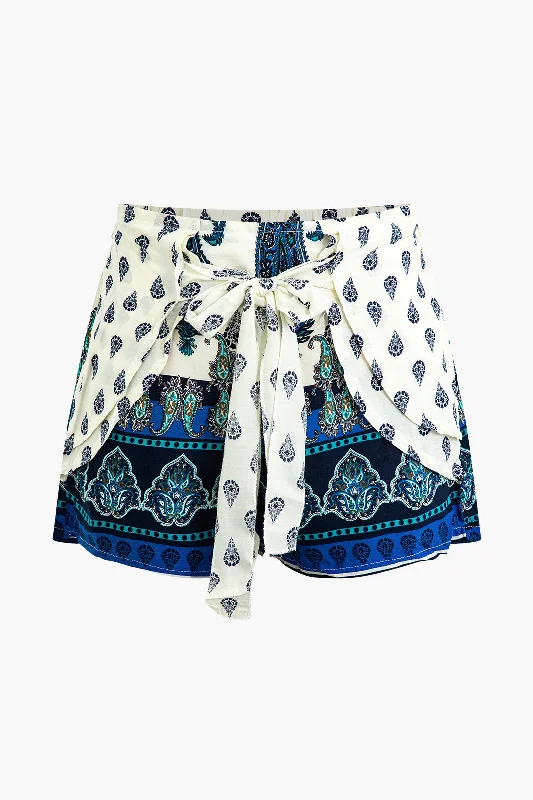 Tropical Print Knot Skort