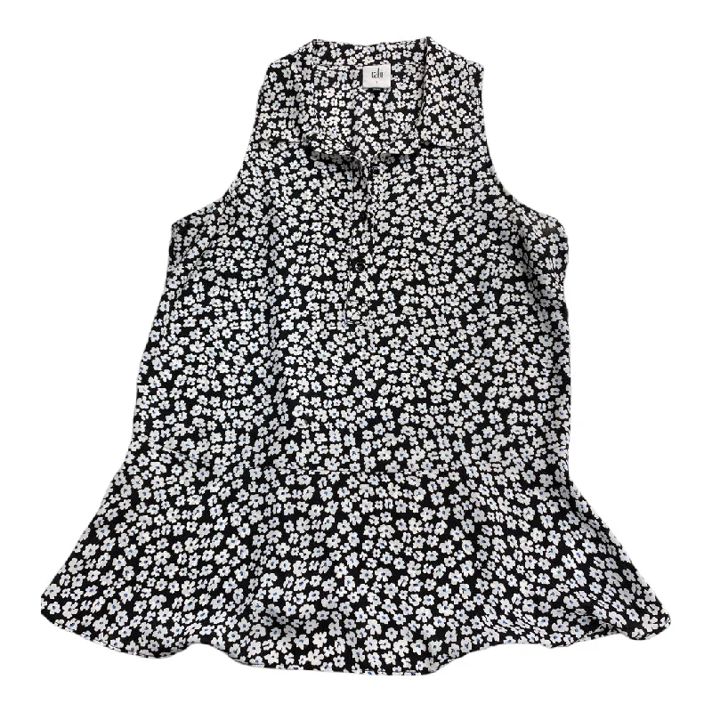 Top Sleeveless By Cabi In Black & White, Size: S