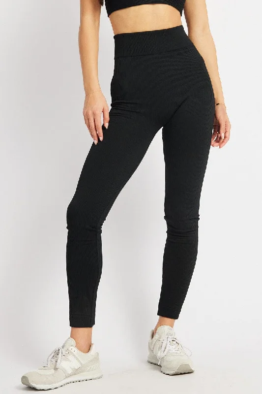 Black Fleece Leggings Seamless