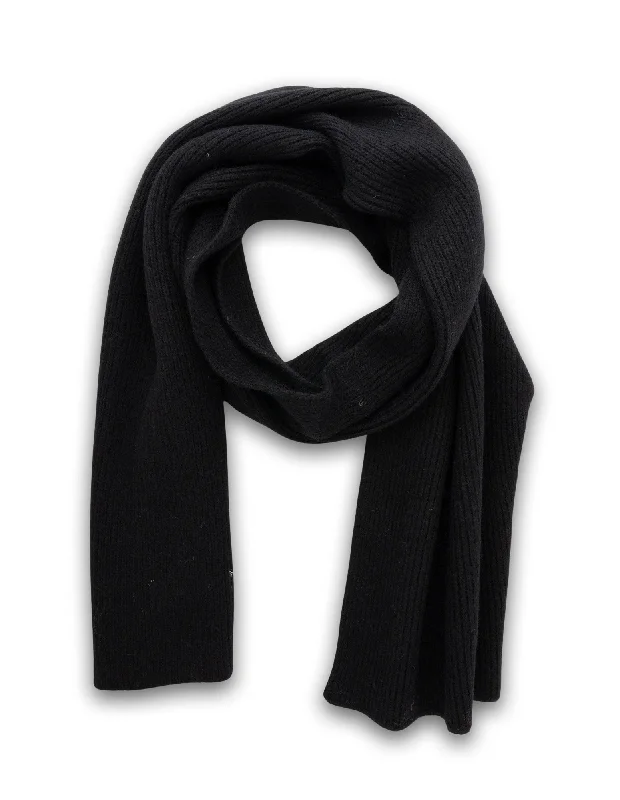 Mocha Classic Knitted Scarf- Black