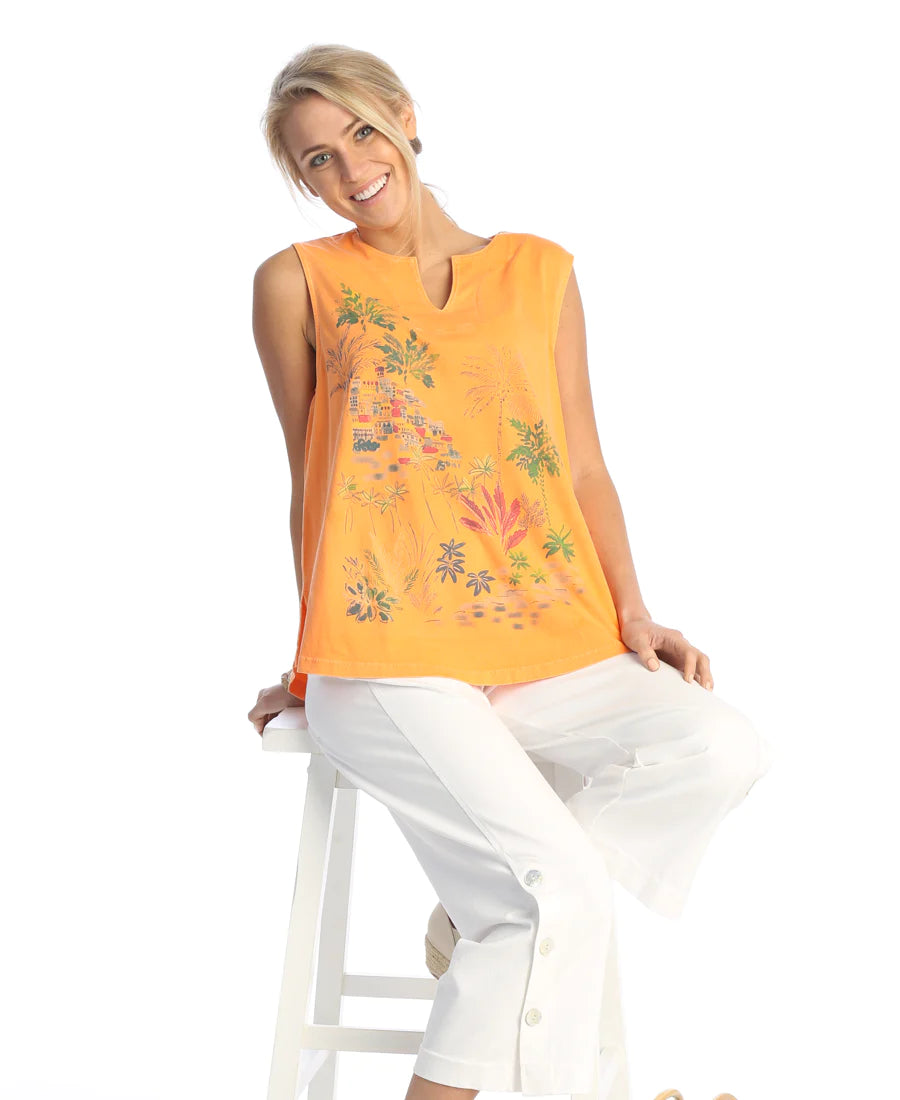 Weekend by Jess & Jane "Caribe" Sleeveless Cotton Jersey Top - WK7-2000