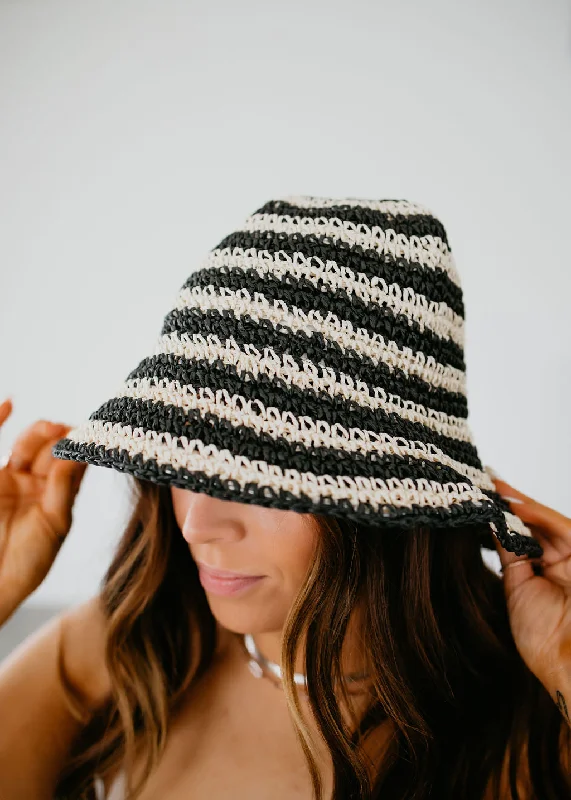 Stripe Braided Bucket Hat