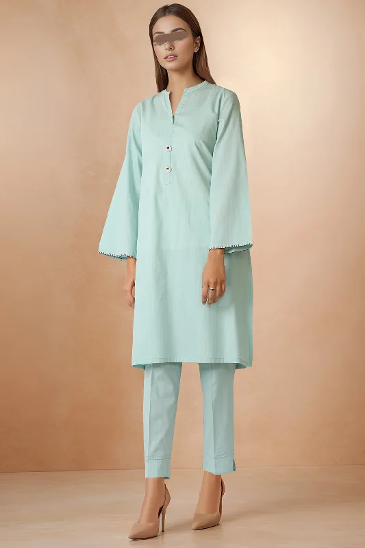 Solid Slub Viscose Stitched 2 Piece (Shirt/Trouser)