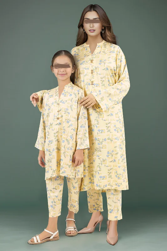 SAYA's Stitched Printed Viscose Twill For Mom And Daughter