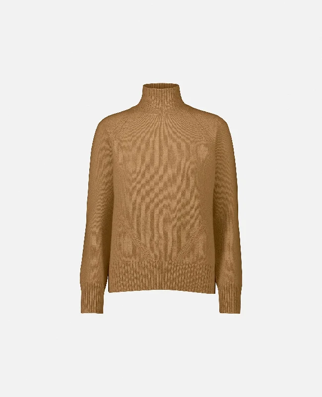 Stehkragen Pullover aus Cashmere in Beige