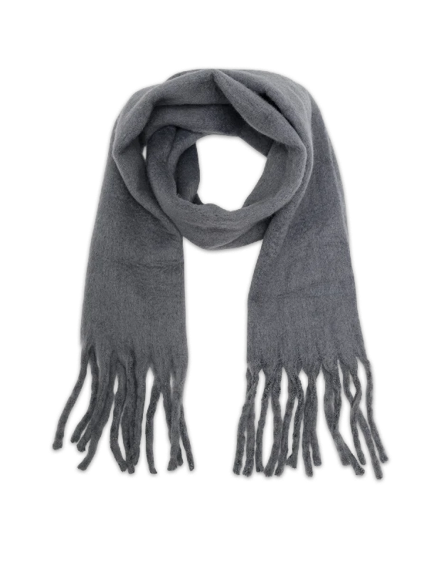 Mocha Tassel Winter Scarf - Dusty Blue