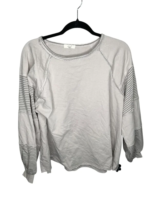 Sweatshirt Collar By Easel In Beige, Size: L