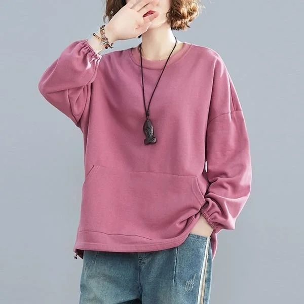 Women Autumn Casual Sweatshirt O-neck Loose Female Pullovers Hoodies