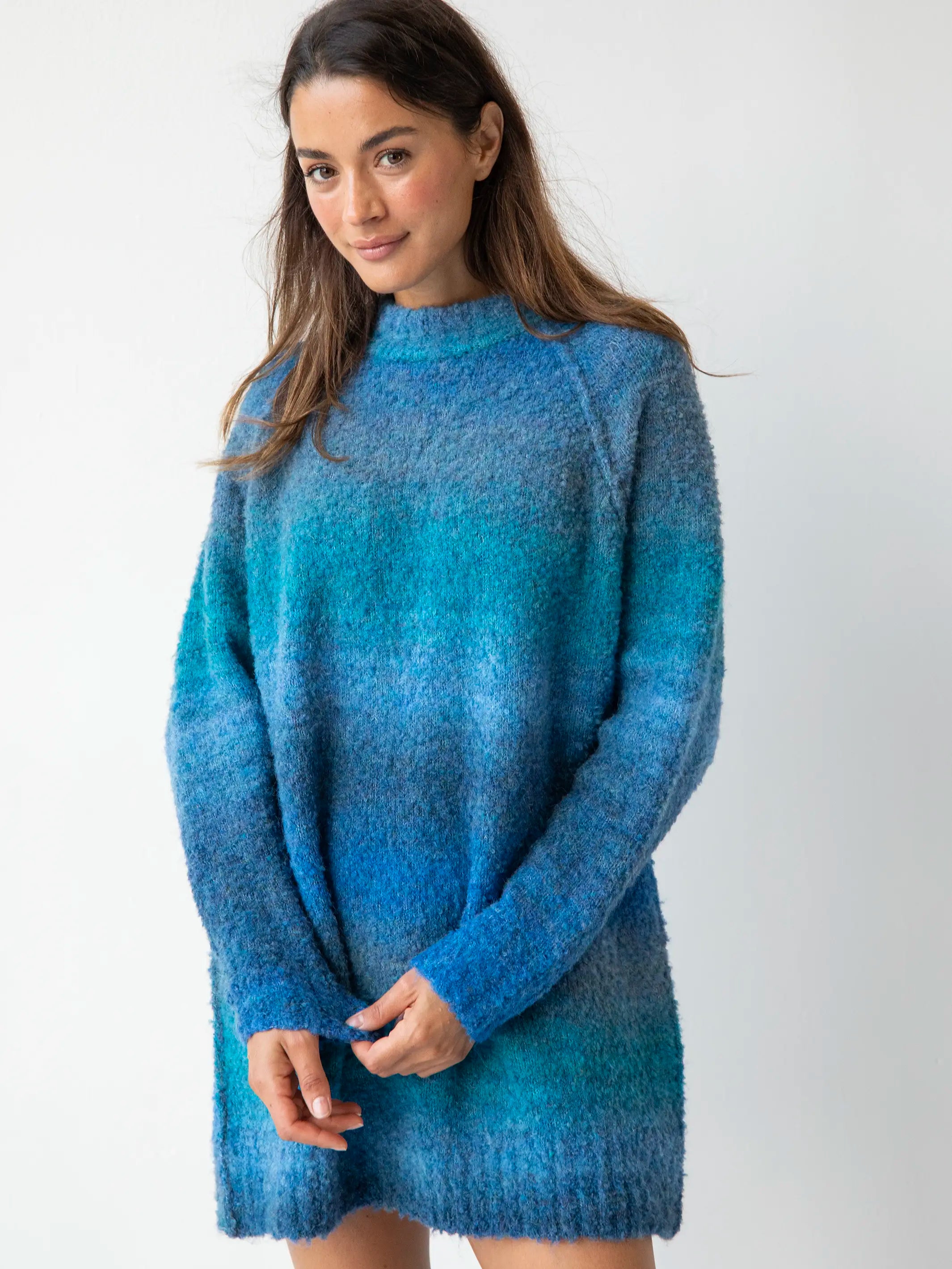 Livie Boucle Sweater Dress - Indigo