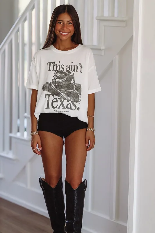 The Laundry Room Oversized This Ain't Texas Shirt Dress - White