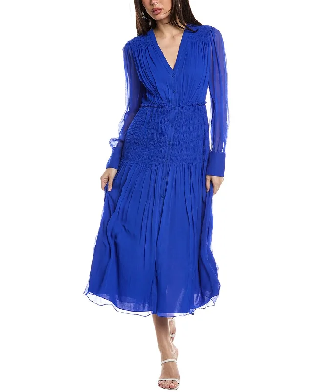 Jason Wu V-Neck Chiffon Silk Midi Dress