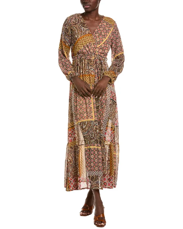 ANNA KAY Patches Silk-Blend Maxi Dress