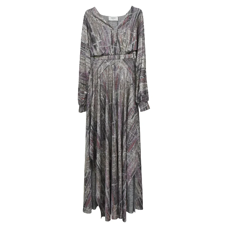 Ba&sh Santana Metallic Maxi Dress in Multicolor Polyester