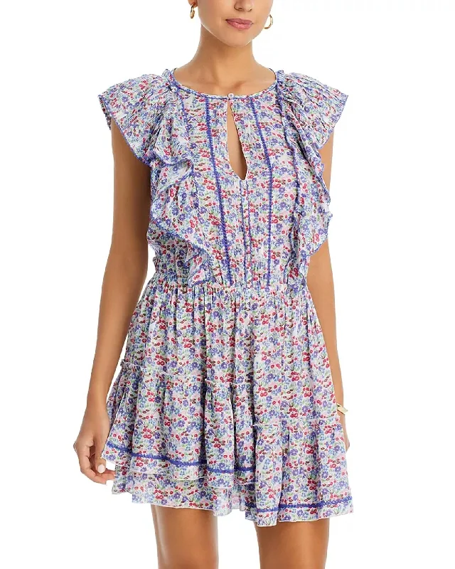 Bambi Mini Dress In Blue Jardin