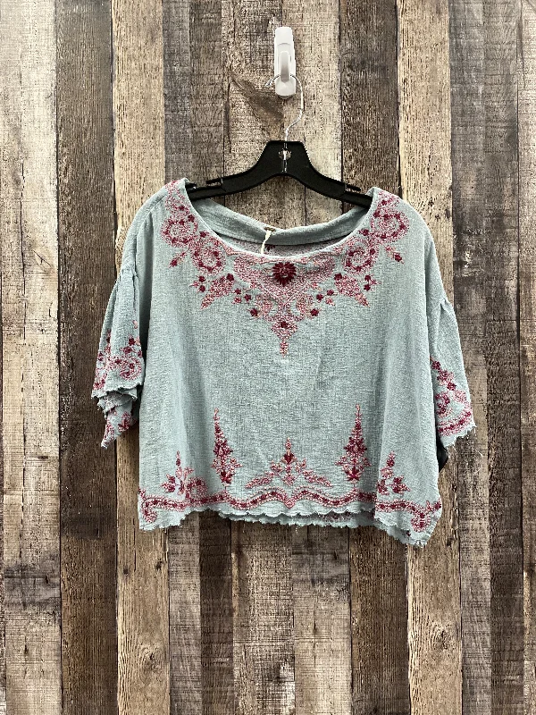 Blue Top Short Sleeve Free People, Size M