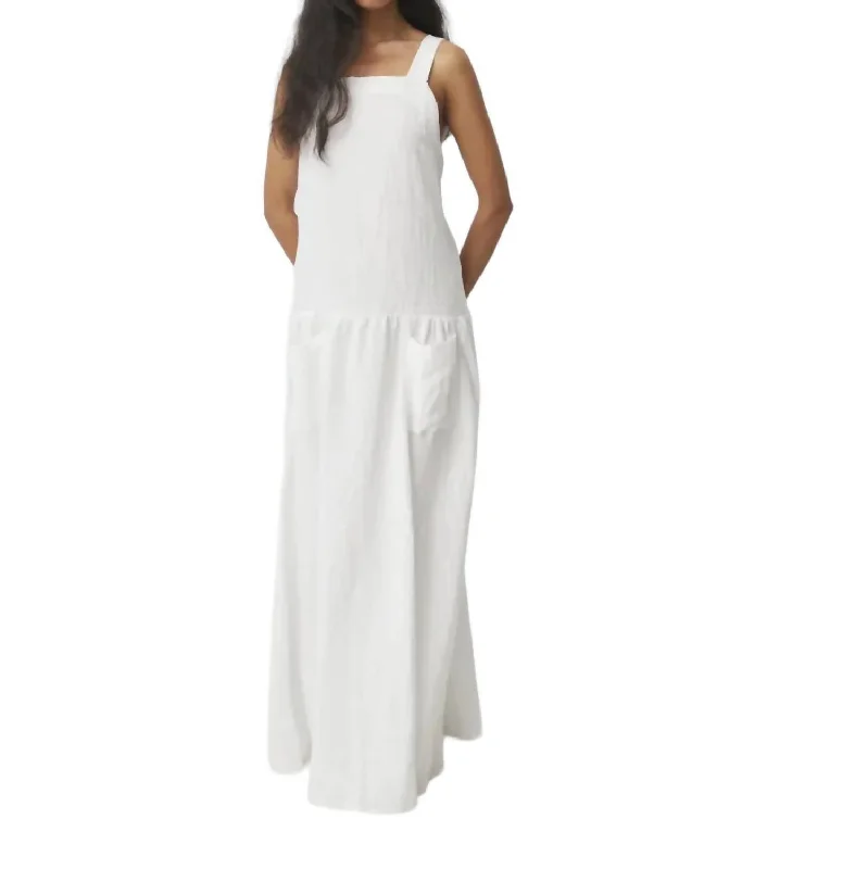 Cross Back Maxi Dress In White