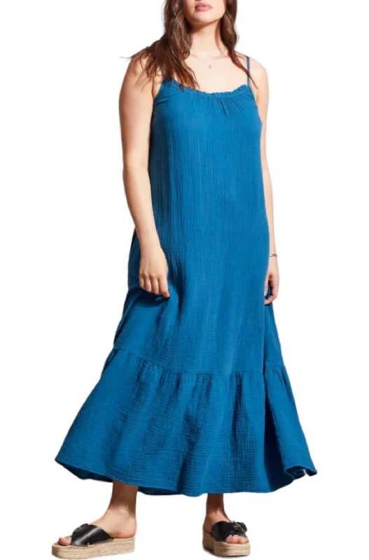 Frill Maxi Dress In Oceanside