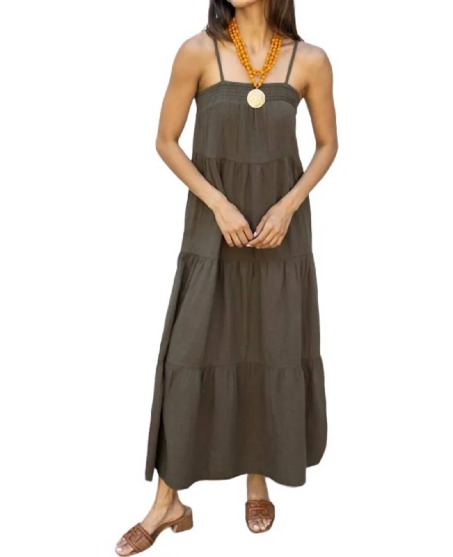 Gauzy Cami Maxi Dress In Troops