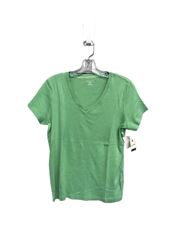 Green Top Short Sleeve Basic By St Johns Bay, Size: M