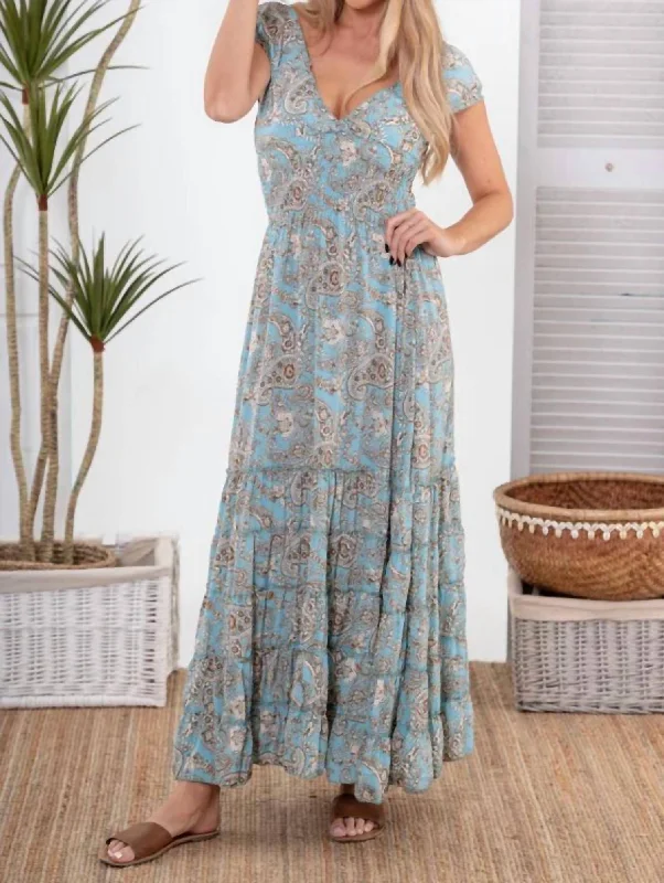 Kali Rosa Maxi Dress In Peri Blue