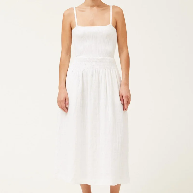 Knit Mixed Maxi Dress In Off White