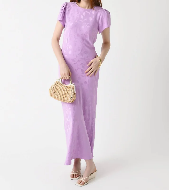 Marie Maxi Dress In Lilac Tulip Jacquard