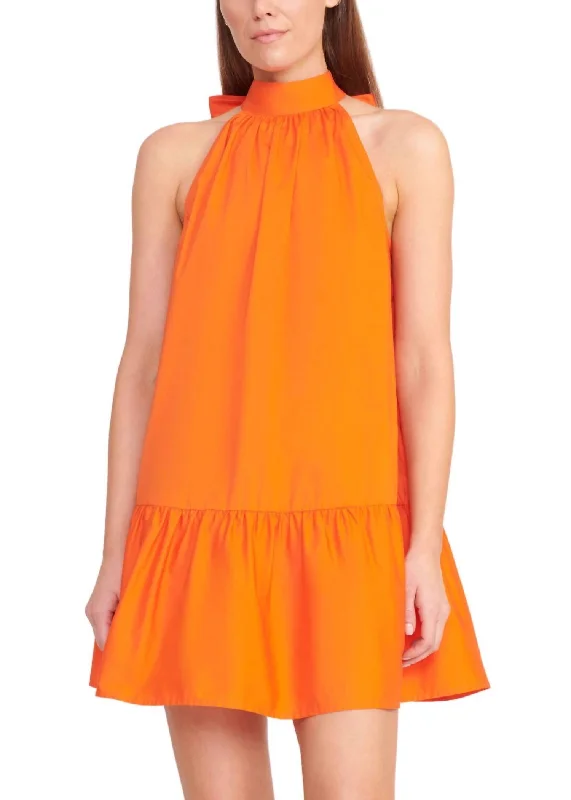 Mini Marlowe Dress In Tangerine