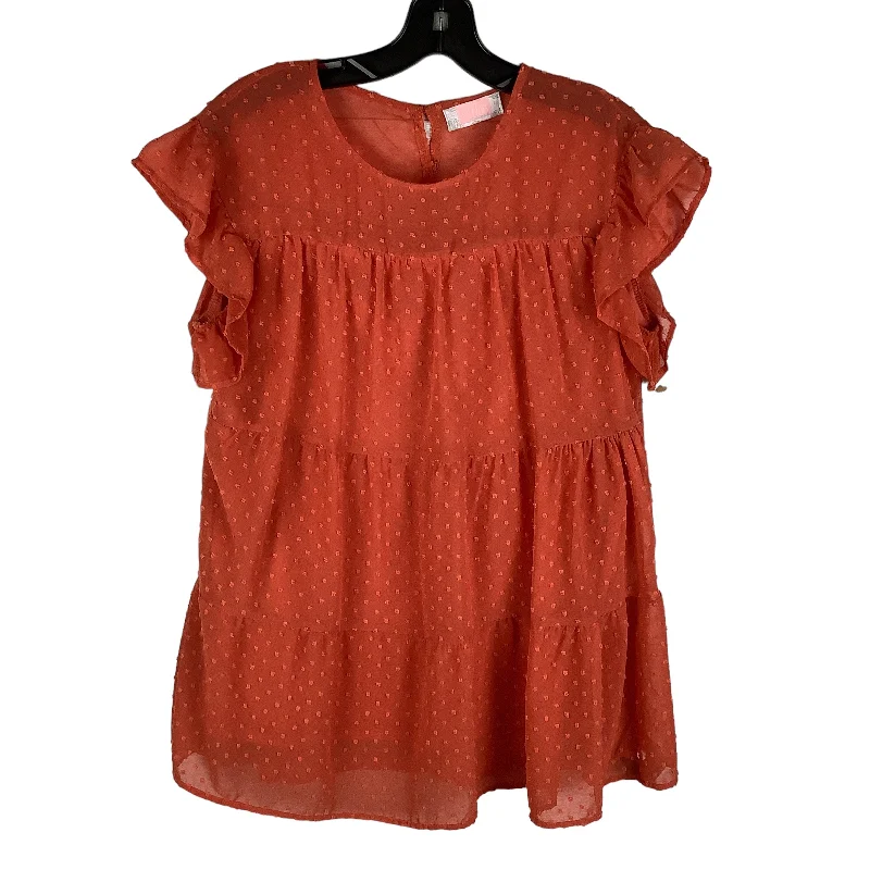 Orange Top Short Sleeve Cmc, Size M