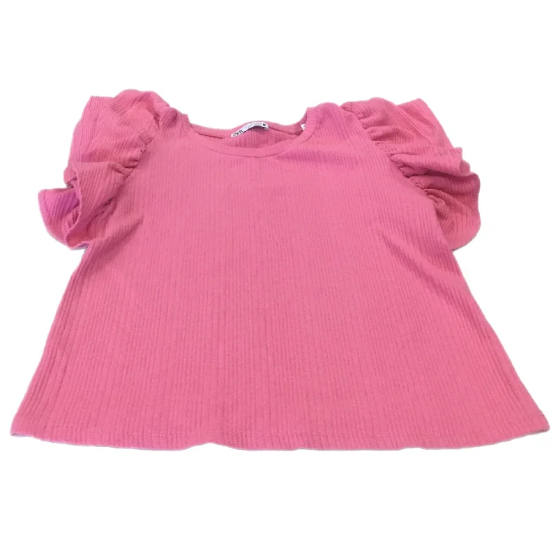 Pink Top Short Sleeve Zara, Size L