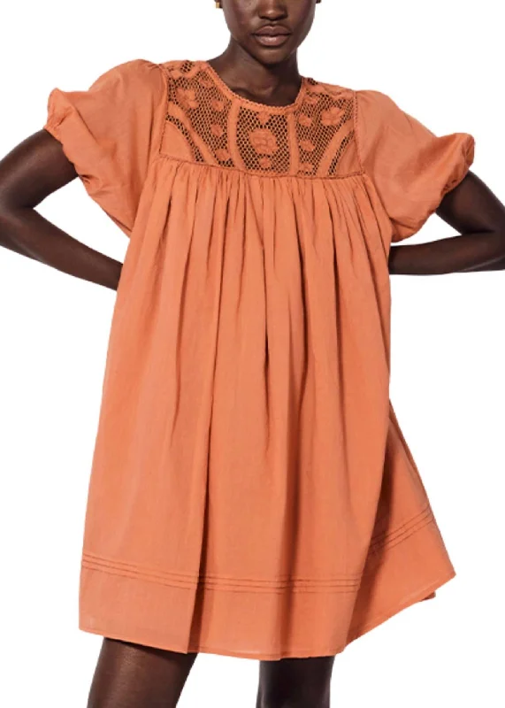 Rosario Mini Dress In Apricot Brandy