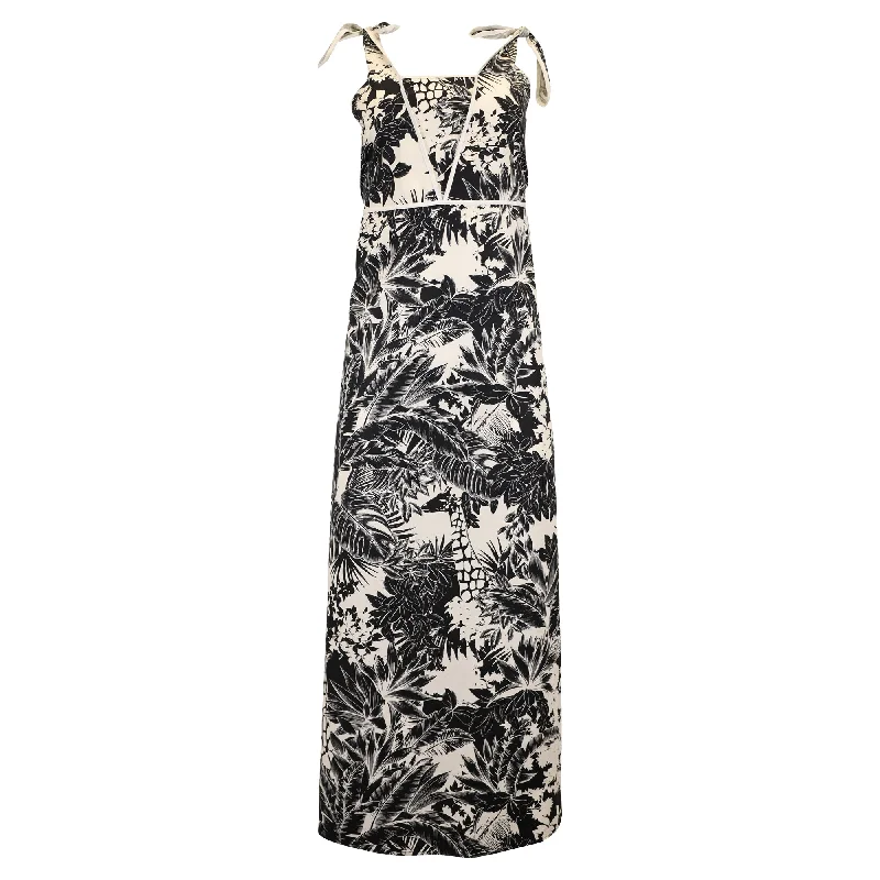 See by Chloé Printed Maxi Dress in Black Cotton