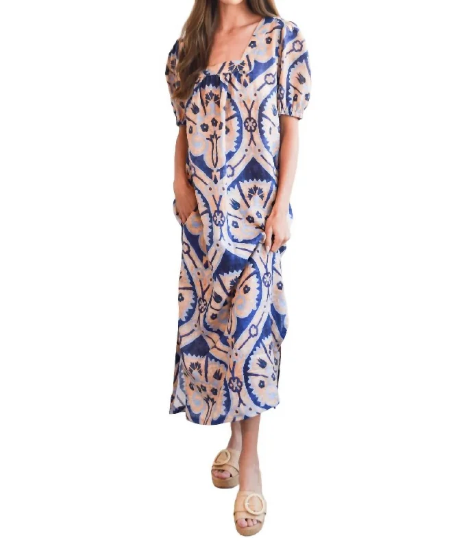 Square Neck Maxi Dress In Marakesh Medallion