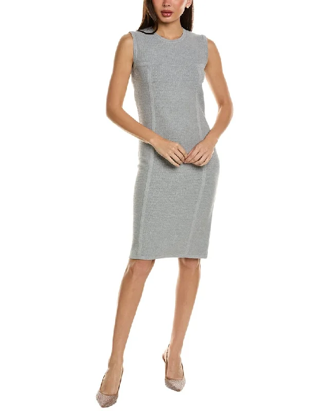 St. John Melange Stretch Pique Knit Mini Dress