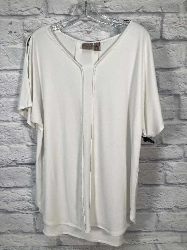 White Tunic Short Sleeve Chicos, Size Xl