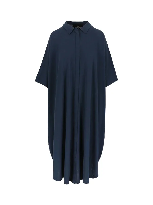 Women's Maxi Shirt Dress In Blue Opal