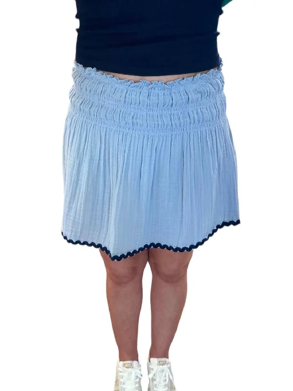 Women's Mila Mini Skirt In Celestial Blue/navy