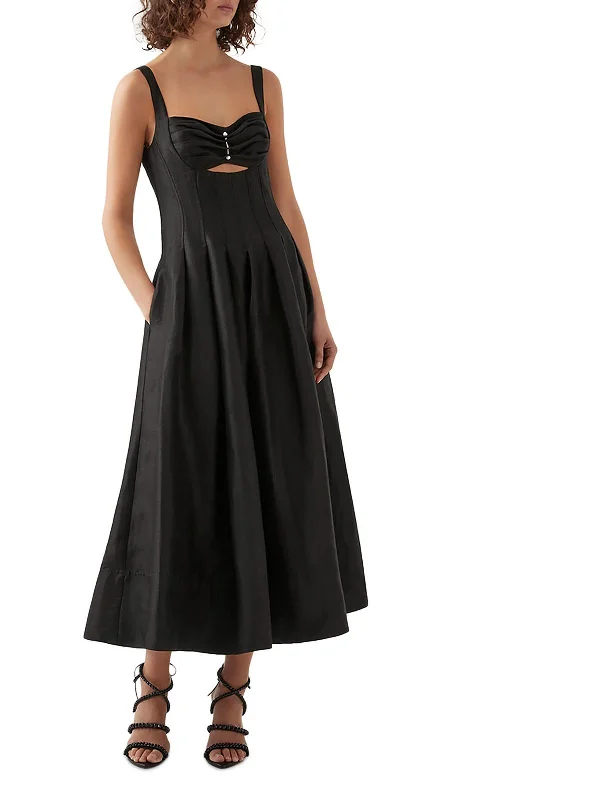 Womens Pleated Long Maxi Dress