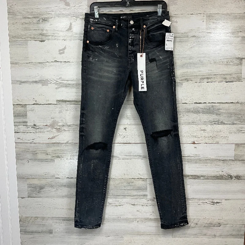 Jeans Skinny By Purple Brand In Black, Size: 10